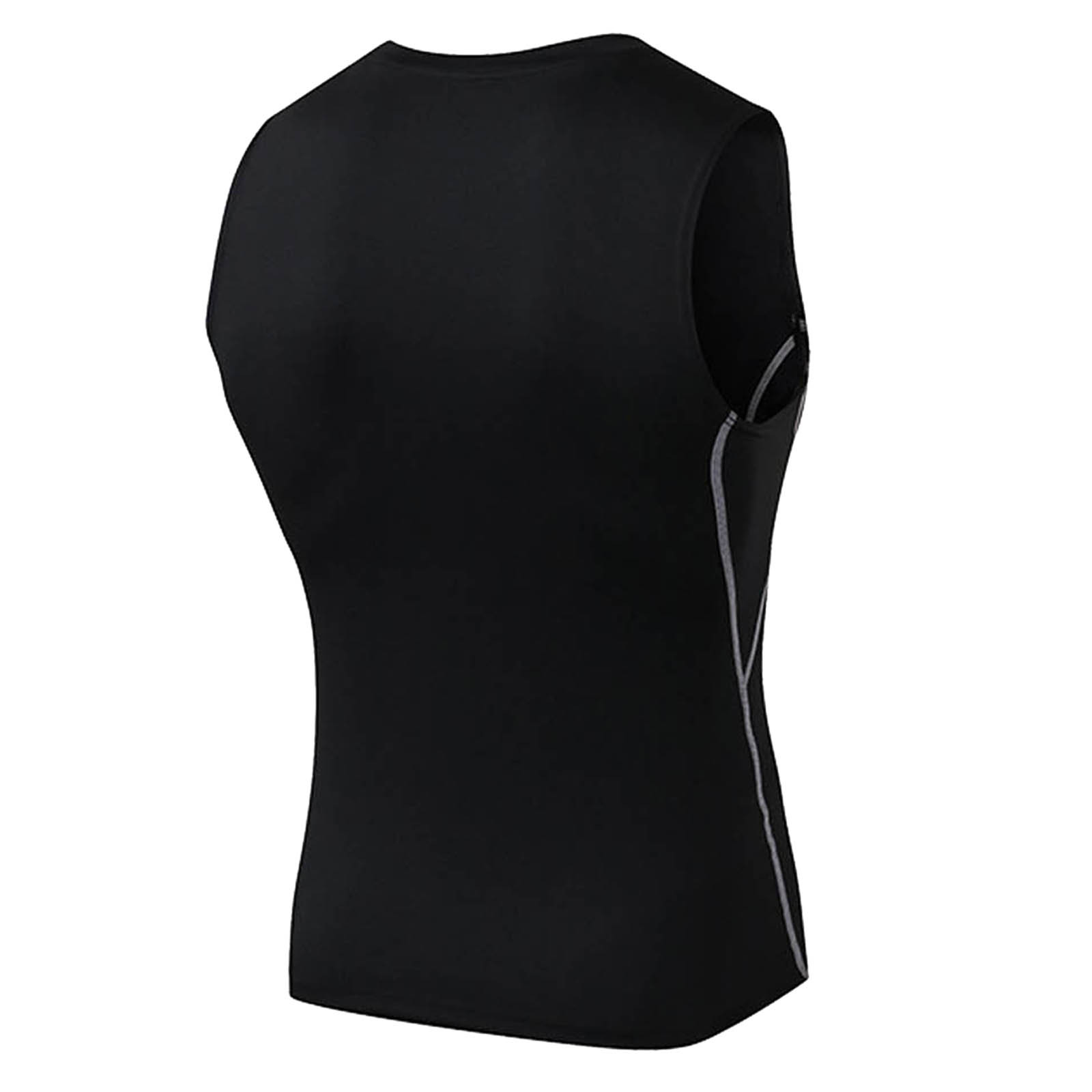 thumbnail image 5 of Chaleco deportivo informal de moda para hombre: camiseta sin mangas ajustada para fitness, poliéster, 5 of 5